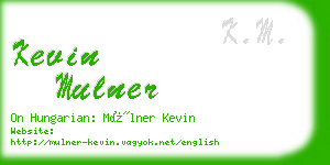 kevin mulner business card